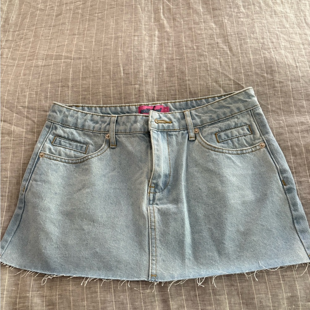 EDIKTED Denim Mini Skirt